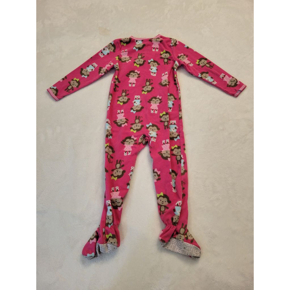 Girls Child of Mine by Carter's 3T Pink Blue Monkey Pajama Set - Picture 5 of 8